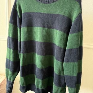 Brandy Melville Green and Black Striped Sweater
